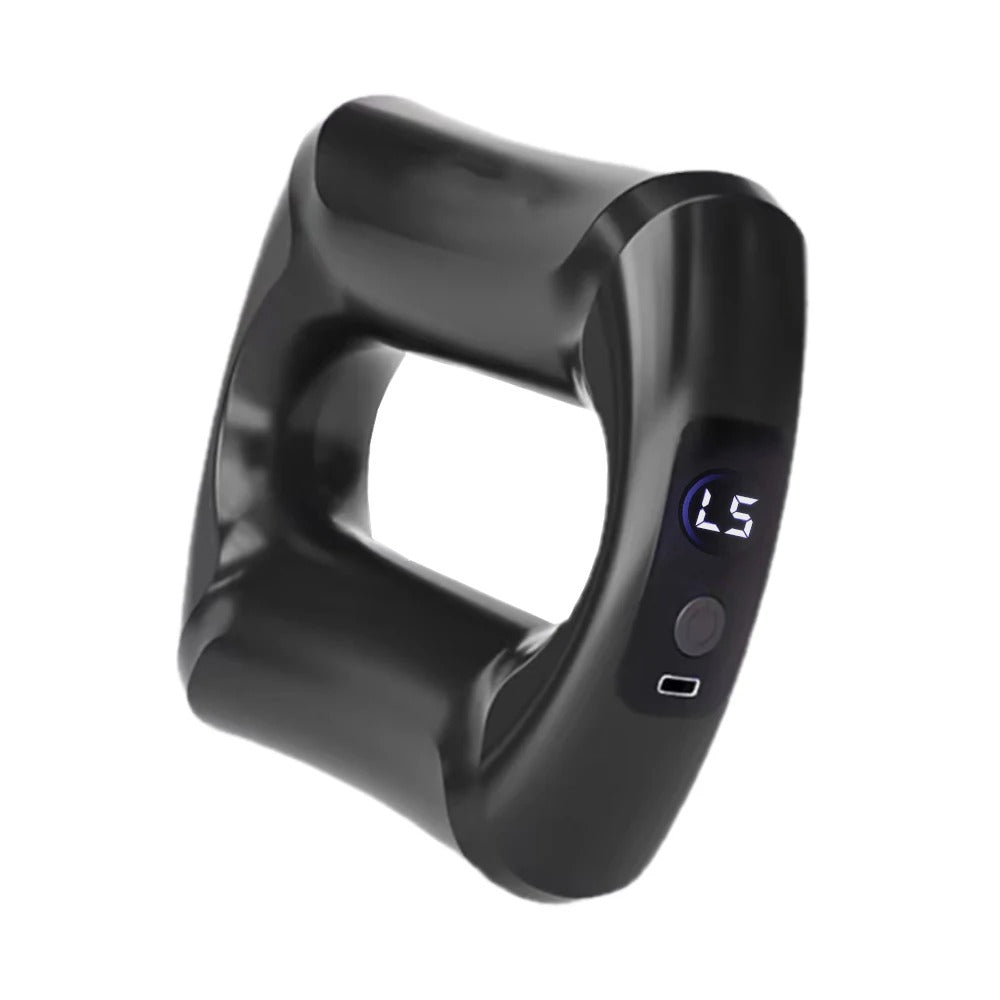 Electric Fascia Ring in black with its grey strap